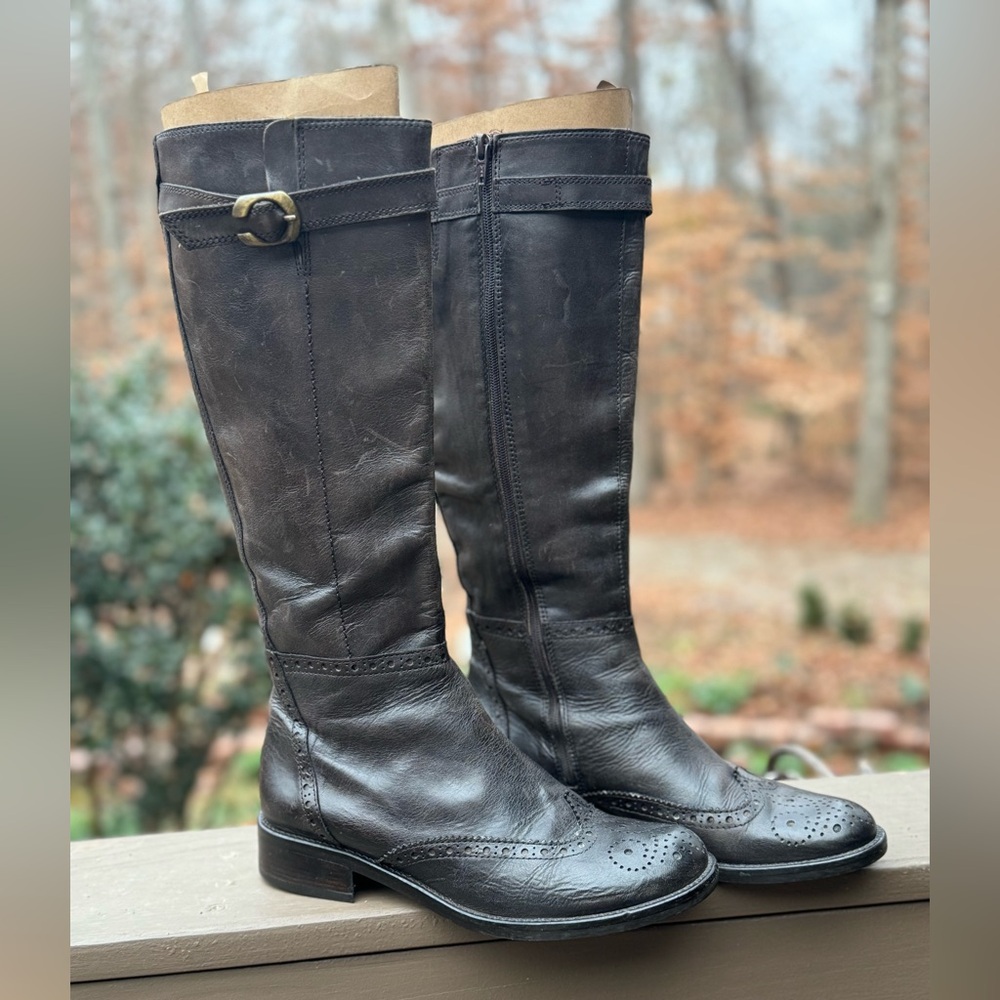 LAVORAXIONE ARTIGIANA GORGEOUS TOLL  BROWN,LEATHER ZIP UP BOOTS 39 - Picture 10 of 11